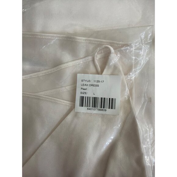 SEROYA Leah Silk Mini Dress Pearl Womens Size Large - Picture 9 of 10